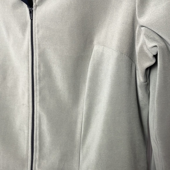 Vintage LESLIE BELLE Blazer front zip embroidery sage green - Picture 5 of 15